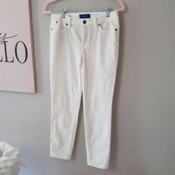 NWOT Talbots white shimmer sparkle slim ankle corduroy jean pants - Picture 6 of 8